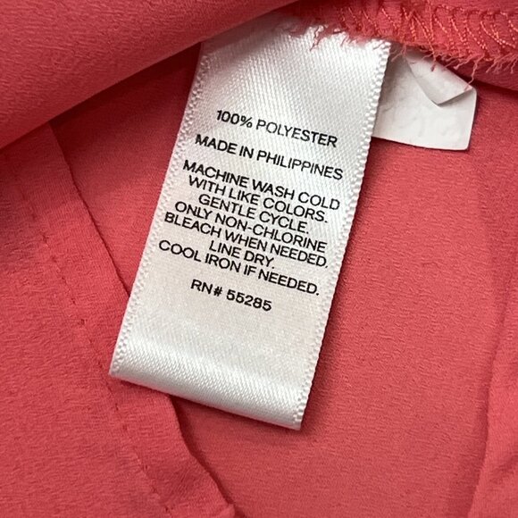 Express Portofino Top Women S Fuschia Chiffon Button Down Roll Tab Sleeve Office - Picture 9 of 9